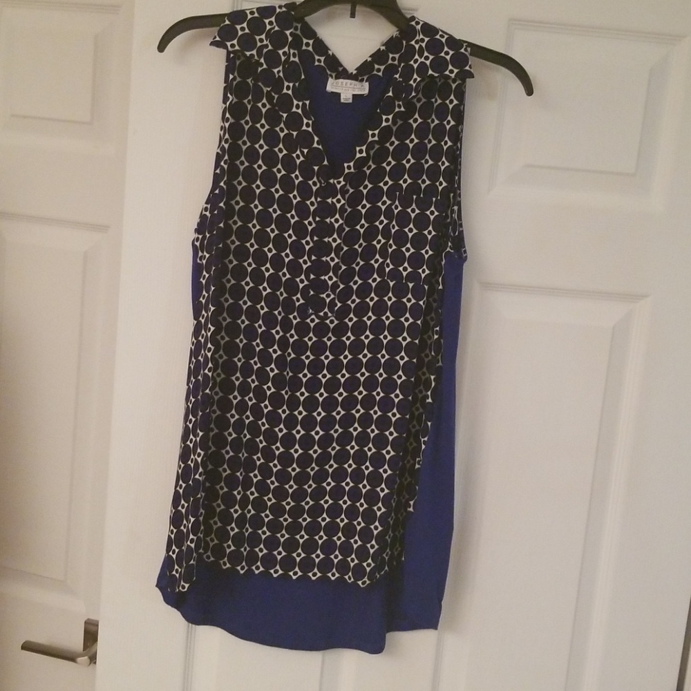 JOSEPH A Navy and White Hi Lo Top